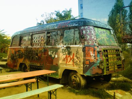 Tacheles,Berlin,Germany - graffiti, bus, germany, berlin