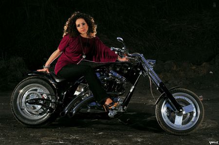 Beautiful Girl On A Harley - bike, motorcycle, harley davidson, chopper