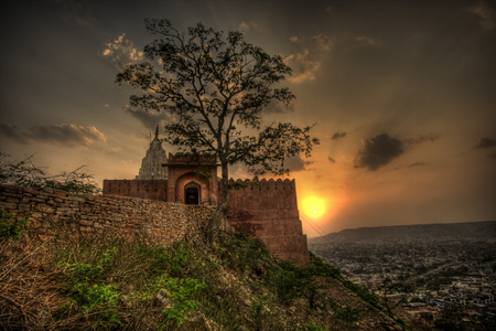 The temple of the sun - clouds, beautiful, photography, india, beauty, photo, sunsets, tree, popular, sunset, nature, places, temple, sun, sky