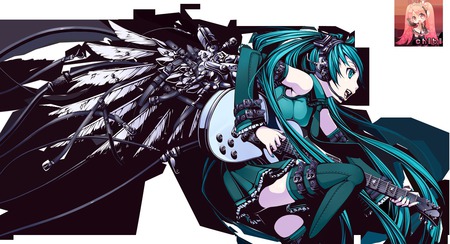 hatsune miku - guitar artist, vocaloid, awesome, miku