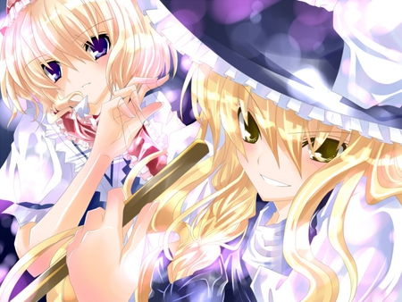 Alice & Marisa - touhou, blond, friends, marisa, alice, hair