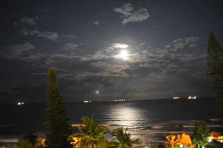 Moon Rise - after dark, moon, holiday, tranquility