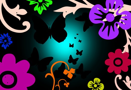 The Garden - butterfly, flowers, vine, garden