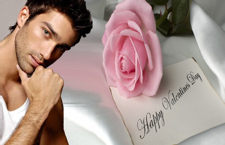 happy valentines day - male, valetines, model, letter, rose