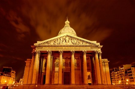 Pantheon at Night - sky, ancient, dome, pantheon, pillars, night, old, temple