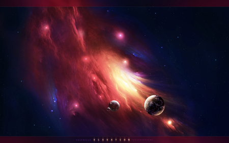 Elevation - star, art, nebula, planet, space