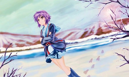 Wandering - anime, the melancholy of haruhi suzumiya, series, yuki nagato