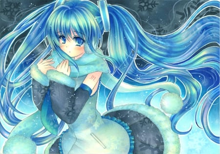 Miku Hatsune - vocaloid, anime, female, miku hatsune, hatsune miku, long hair, green hair