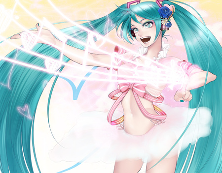 Miku Hatsune - long hair, miku hatsune, vocaloid, female, anime, green hair, hatsune miku