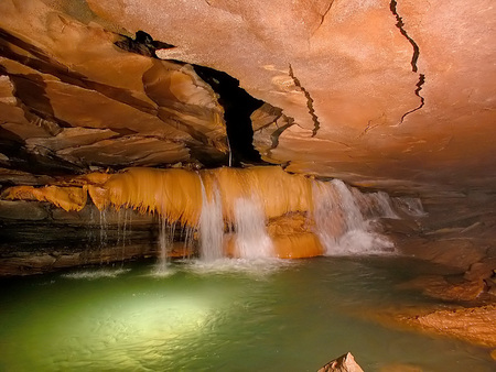 Deep Below The Surface - water, rock, cave, moisture