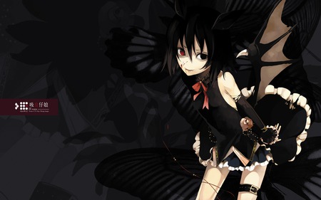 Darkness - girl, dark, wings, anime, demon