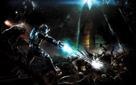 Dead Man Walking - soldier, zombies, horror, dead space, videogames, science fiction, guns, dead space 2