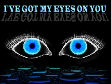 Eyes On You - face, blue, eyes, shadow