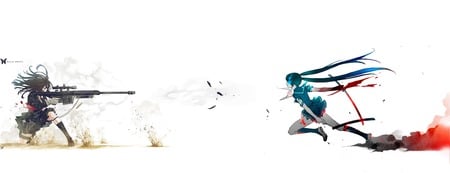 the sad ending - cross over, sad, awsom aqua, miku, black rock shooter