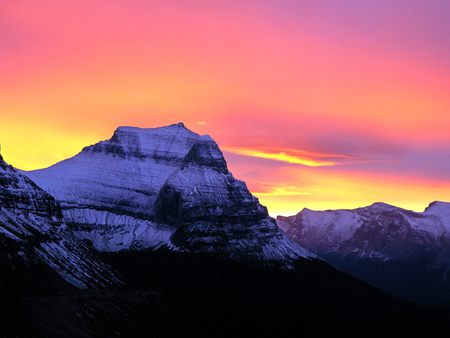 mountain air - pink, black, beauty, dark, sky, montain, photography, sunset, nature