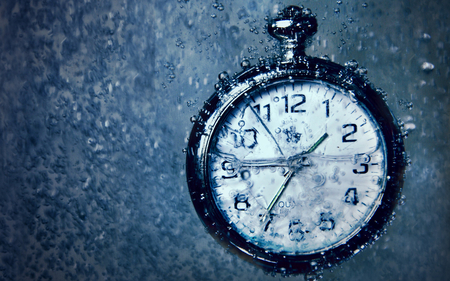 Flowing time - photography, rain, clock, time, drops