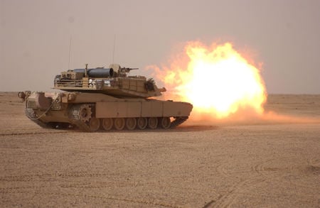 I Said FIRE You Idiot - desert, explosion, firing, tank