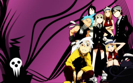 Soul Eater - grim reaper, kid, anime, soul, patty, death, maka, black star, liz, girls, tsubaki, purple, eater, boys