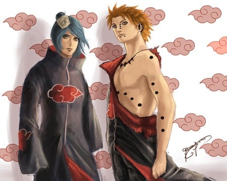 Pein and Konan - beauty, love, konan, naruto, anime, akatsuki, rinnegan, pein