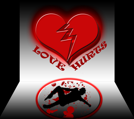 Love Hurts - blood, pieces, broken heart, red, emotions, love