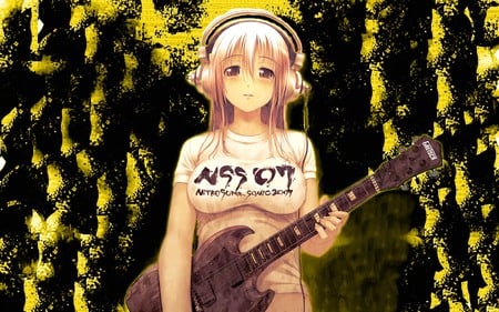 guitar - girl, music, guitar, anime