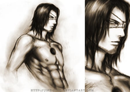 Stark - dark hair, anime, eyepatch, primera, espada, 1, bleach, stark, sexy