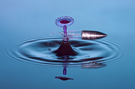 Decapitation - bullet, blue, water, drop, snipe