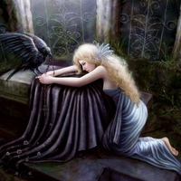 RAVEN AND BLOND FANTASY GIRL