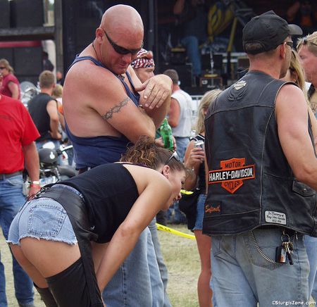 Let me see - motorcycles, girl, men, people