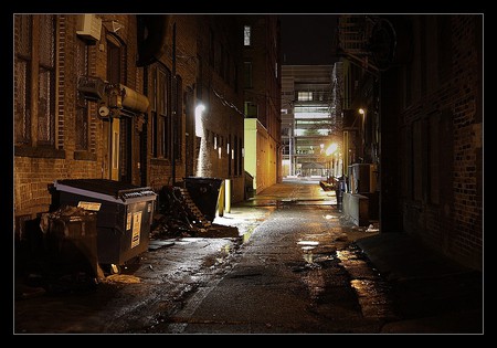 Beware the Alley - dark, access road, buildings, spooky, other