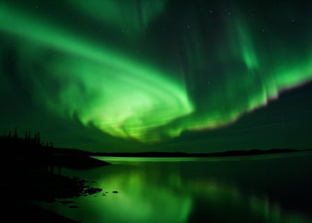 Aurora Borealis - nature, green, sky, aurora borealis