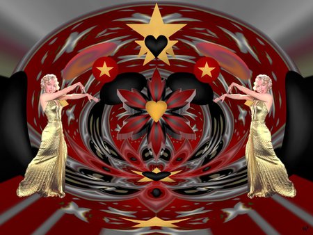 For all the Stars with the Golden Hearts - eye candy, collage, 3d, fractal, abstract