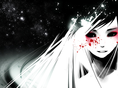 Bloody Smile - beautyblood, dark, girl, light, anime, smile