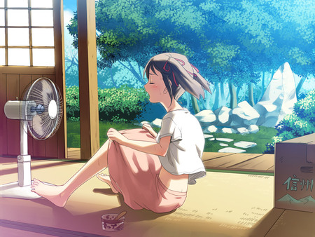 Hot summer - anime, skirt, summer, hot, cooling off