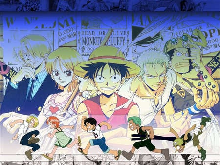 Straw Hat Pirates - sanji, ussop, luffy, gang, anime, zoro, nami