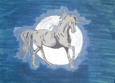 Sky & Moon - moon, sky, unicorns, fantasy, other