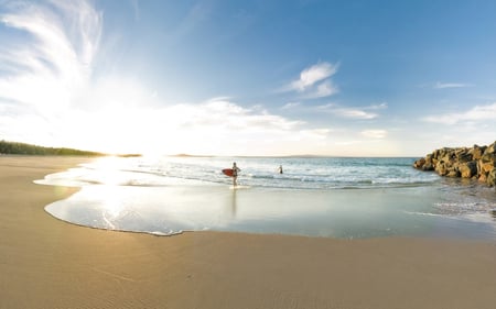 Desert beach - nature, ocean, amazing, landscape, bezch, sun, waves