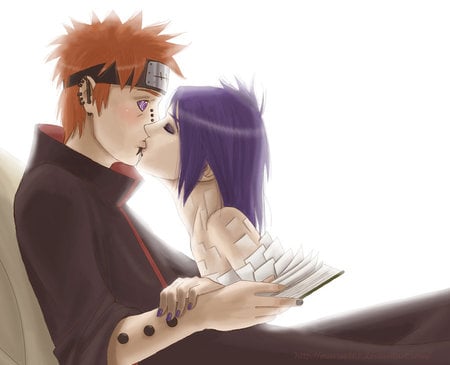 My favorite book - love, sexy, nagato, book, read, akatsuki, pein, konan, yahiko, kiss, anime, blush, cute, rinnegan