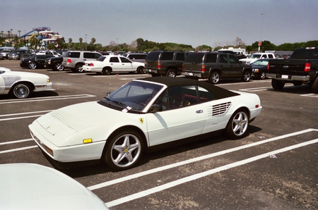 white ferrari - white, clean, show, ferrari, outside, cars