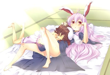 Wake up - inaba tewi, touhou, cute, reisen udongein inaba