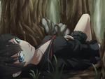 Girl Lying in the Forest