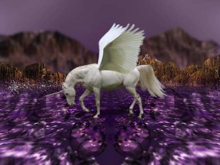 Purple Land - purple, pegasus, fantasy, other