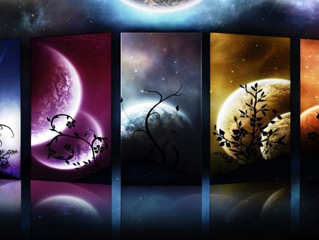 PLANETS IMAGE - planets, colorful, space, image