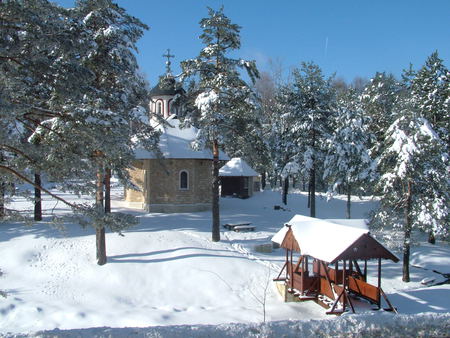 little home on divcibare mountain,winter,snow - winter, little home on divcibare, mountain, snow