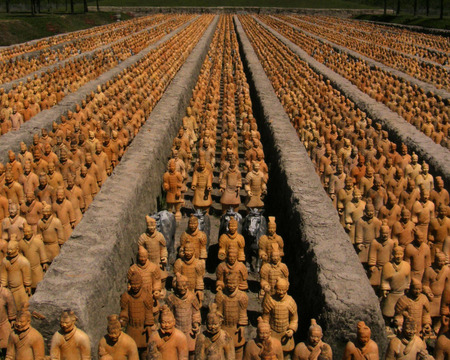 Visual Representation of the Terracotta Army - terracotta army, abstract, chinese, terracotta, statues, warriors