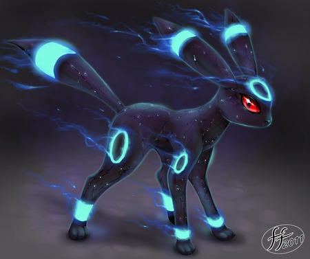 umbreon - neon, pokemon, umbreon, awsom, red