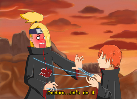 Sasodei - deidara, yaoi, sasori, funny