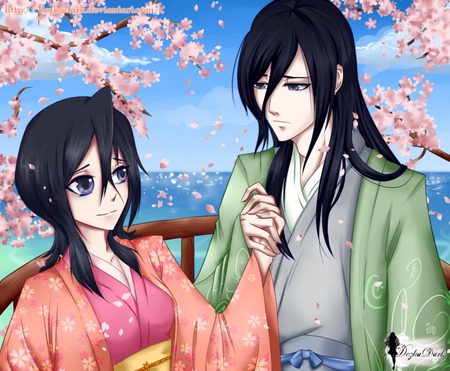 Byakuya and Hisana - hisana, byakuya, kuchiki, bleach