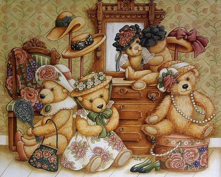 Sweet bear home * For mememe1 - hat, shoe, sweet, home, chair, bear, mirror, teddy, rose, cute