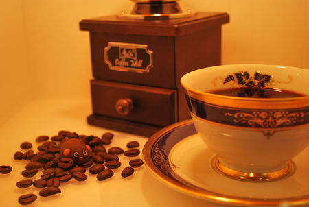 Coffe still life - abstract, grains, porcelain, elegant, brown, photography, morning, saucer, photo, drink, popular, coffe, grinder, good morning, golden, cup